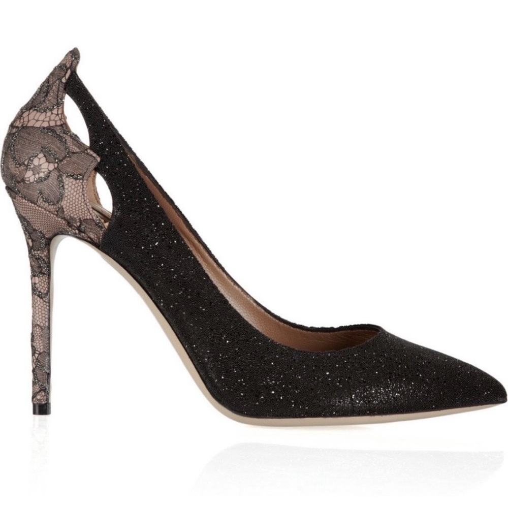 ✨ Valentino “Garavani” Lace and Caviar Crystal Pumps |EU 38.5| Made in Italy